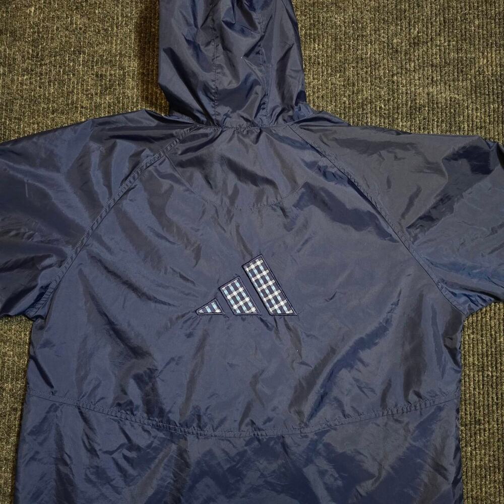 Vintage 90s Adidas Plad hooded windbreaker. Mens L - Picture 4 of 5